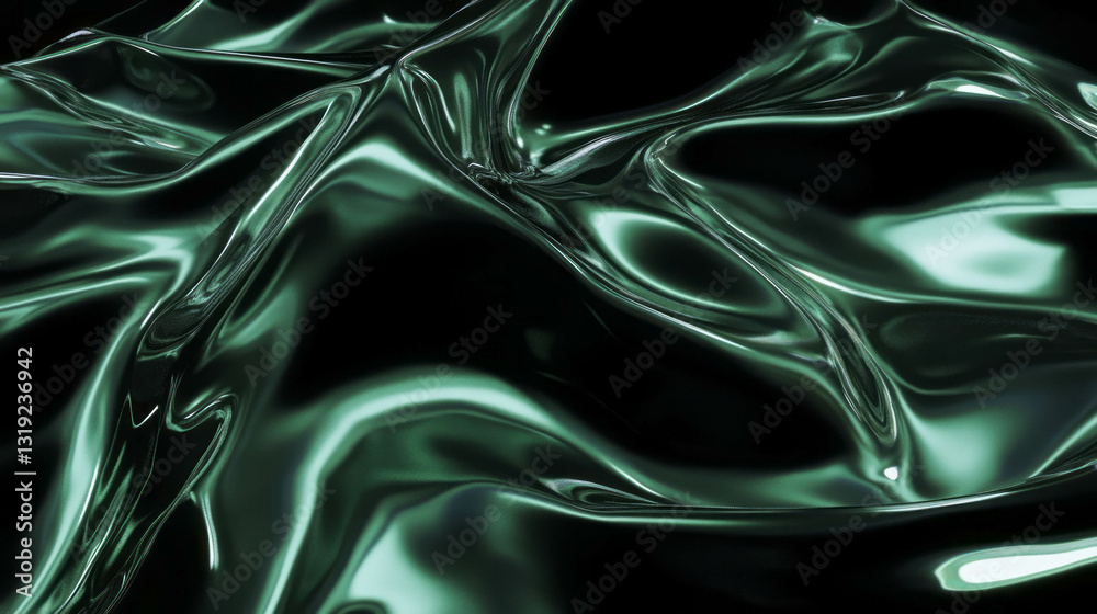 Poster energetic flowing liquid surface texture isolated on dark background for design
