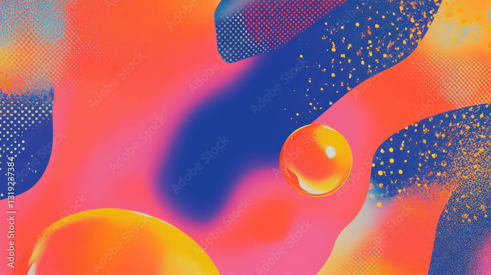 Fototapete vibrant abstract chaos background with dynamic colors and forms