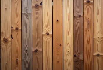 Fototapeta premium Natural Wood Grain Wall: A Rustic Close-Up Showcasing Vertical Planks, Varying Wood Tones, High Detail, and Natural Light Highlighting the Wood's Texture.