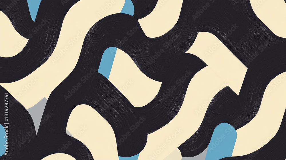Aufkleber Minimalist abstract pattern with elegant chaos and simple geometric design