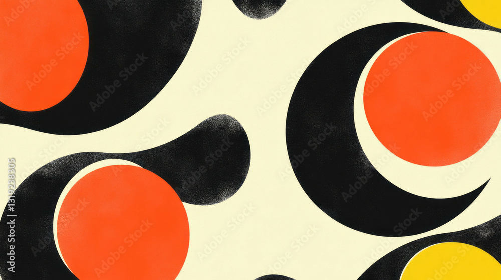Poster Nostalgic elegant simple pattern with chaotic elements for modern design