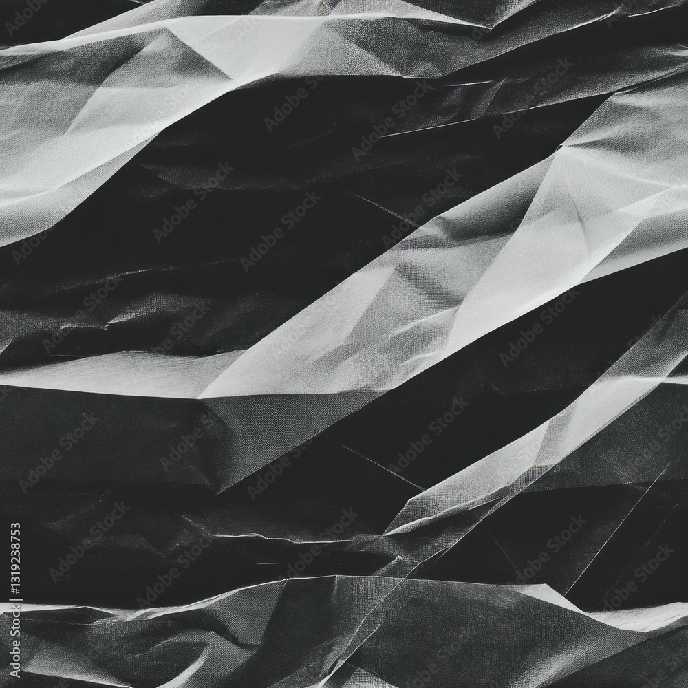 Poster abstract black and white chaotic paper texture design for artistic backgrounds
