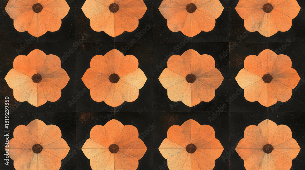 Poster rustic elegant floral pattern with simple design for creative decor