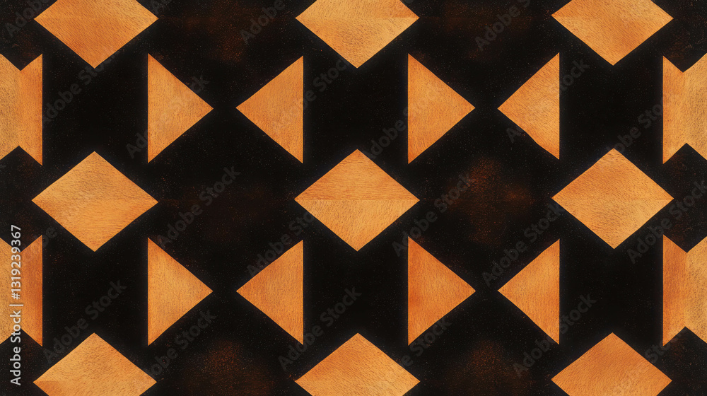 Poster Rustic elegant geometric pattern with symmetrical design for home decor