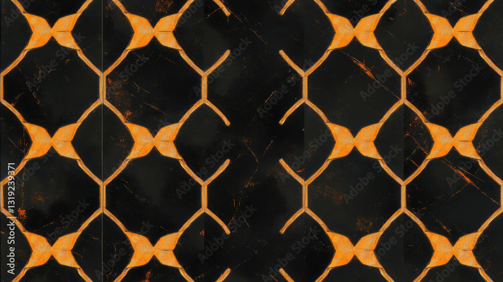 Poster Rustic elegant pattern with geometric symmetry for interior design or background use