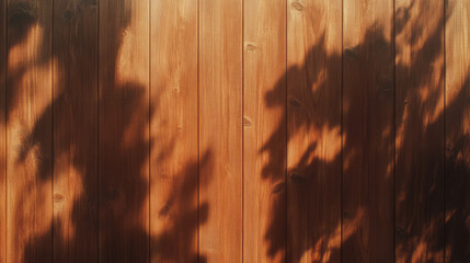 Rustic wooden panel background with natural shadow play concept
