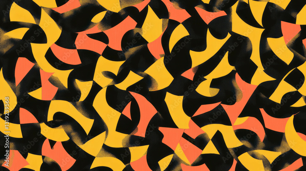 Poster Vibrant abstract pattern with sharp elegant shapes in chaotic harmony