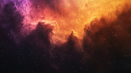 Obraz premium Captivating colorful nebula in space with cosmic dust clouds merging vibrant colors creating a mystical scene
