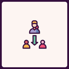 Delegation or Supervision icon symbolizing assignment of task and responsibility