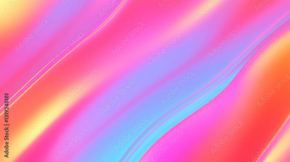 Poster Vibrant striped abstract background with colorful chaotic patterns