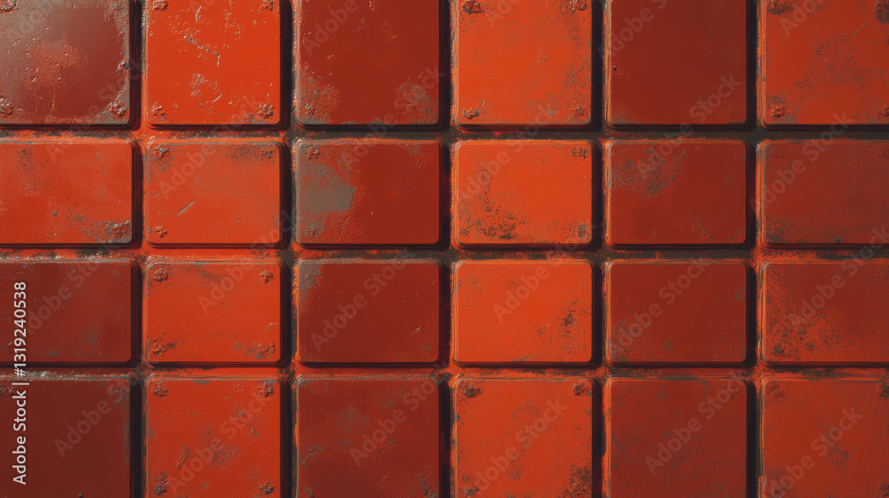 Aufkleber Sci-fi crate with old rusty archaic design in tiled texture