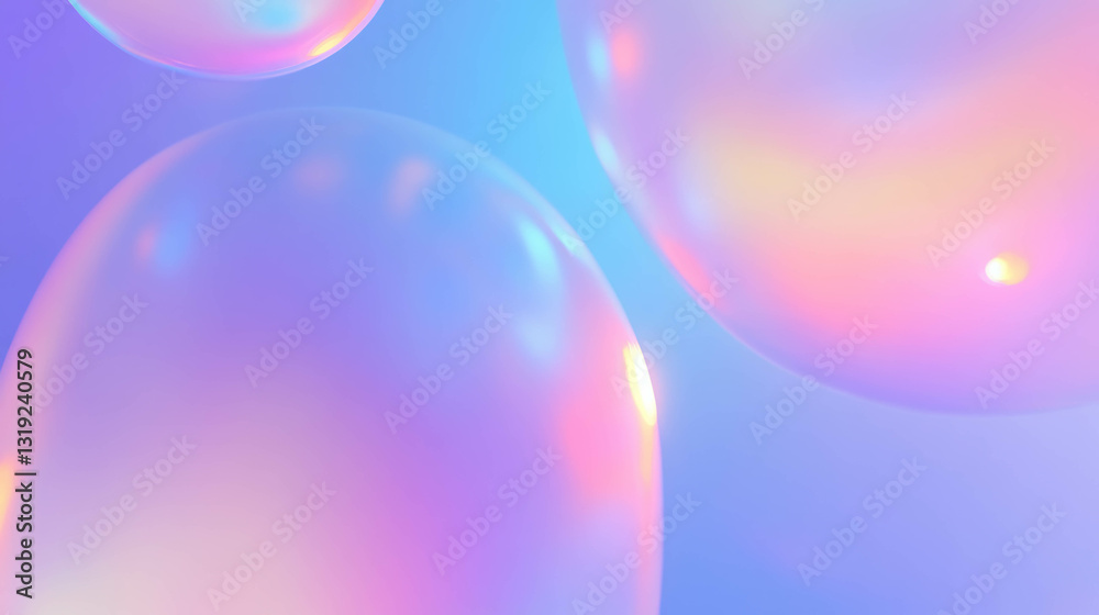 Poster vibrant abstract background with pastel gradient bubbles for digital design projects