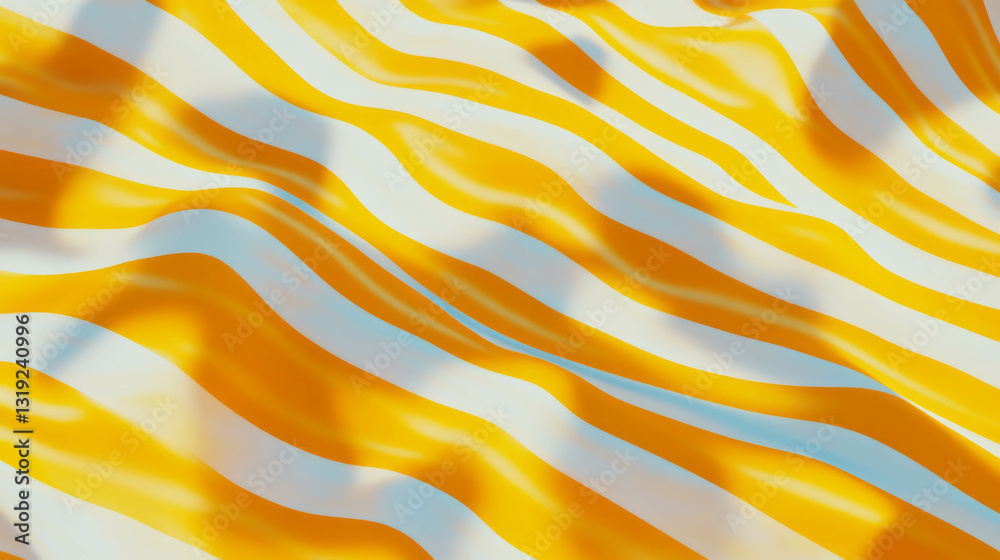 Poster vibrant yellow and white striped texture with symmetrical pattern for design use