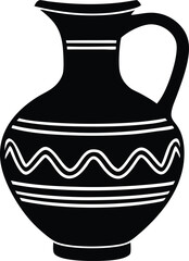 ancient greek vase silhouette vector icon eps.