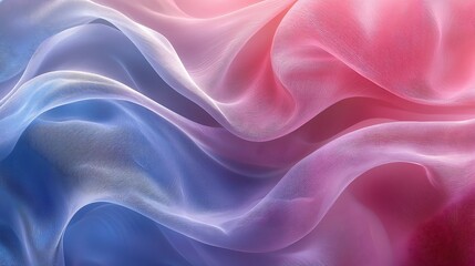 Obraz premium Soothing Gradient Wallpaper with Soft Blue and Pink Hues Abstract Design Wavy Texture Modern Art Gentle Curves and Dynamic Light Rendering