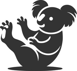 Koala lying on its back with legs up animal vector