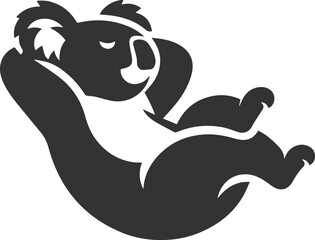 Koala lying on its back with legs up animal vector