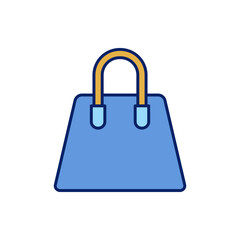 Vector icon of lady bag, side bag flat design symbol.