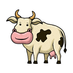 cow cartoon isolated on white background