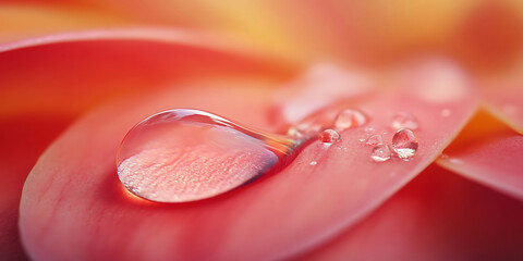 Close-Up of a Single Droplet of Water on a Delicate Leaf for Natural Beauty, Zen Aesthetic, or Macro Serenity