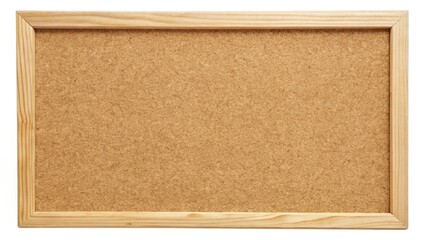 Blank corkboard, high-depth-of-field, isolated on white, ideal for school announcements or messages.