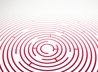 Radial labyrinth in 3d perspective vector realistic illustration.