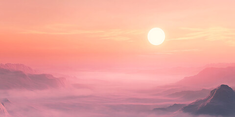 Fototapeta premium Sunset Over a Calm Ocean Shore for Peaceful and Romantic Coastal Serenity