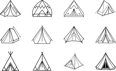 Various Camping Tent Types Designs, Styles, and Structures Illustrated © Uttam
