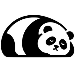 Sleeping panda silhouette