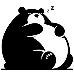 Silhouette of a sleeping bear