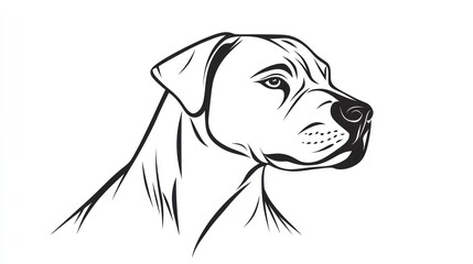 Fototapeta premium Profile of a dog, line art drawing