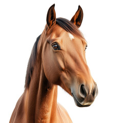 Obraz premium Regal Horse Portrait: A stunning close-up shot showcases the refined beauty of a majestic brown horse with a bright eye, exuding grace and strength.