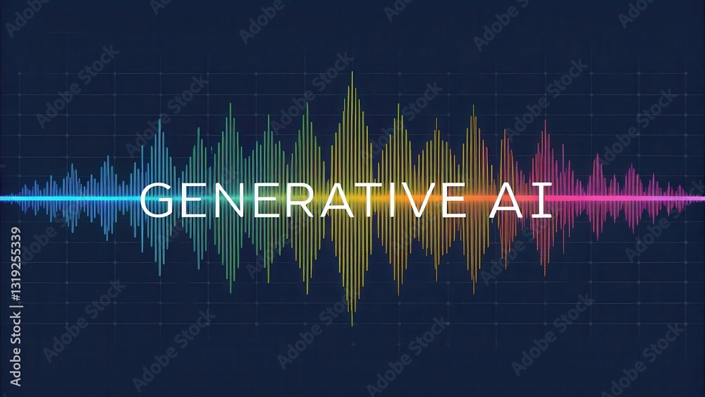 Poster llm large language models. colorful sound wave graphic with the text 