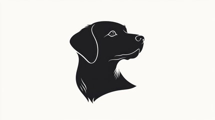Black Labrador profile, head, dog, white background, pet portrait, website icon