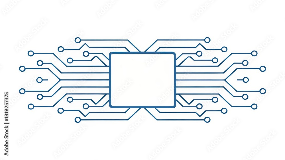 Poster llm large language models. abstract illustration of a circuit board with interconnected lines and a 