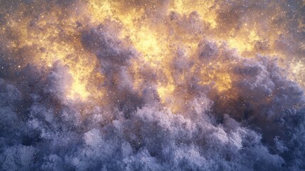 Fototapeta premium Majestic sky filled with stars reflecting cosmic light in a golden atmosphere creating a dreamy sci-fi skyline view