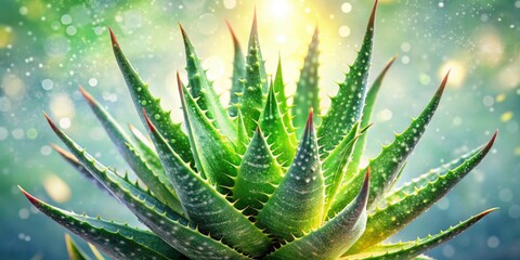 Healing aloe vera: a double exposure botanical closeup, showcasing nature's restorative power.