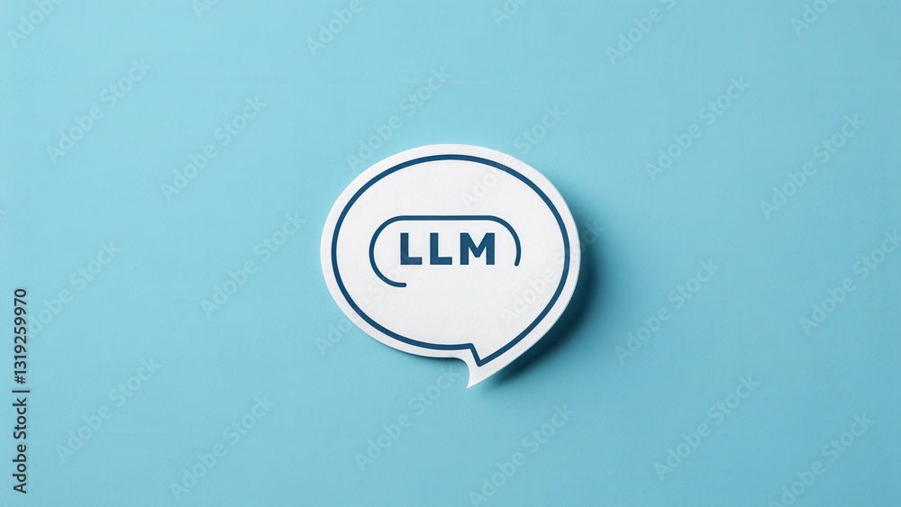 Poster llm large language models. chat bubble with 