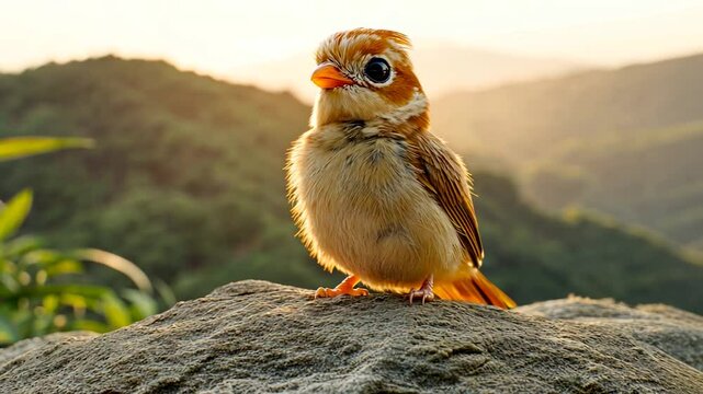 Adorable Chestnut-tailed Minla Bird at Sunset