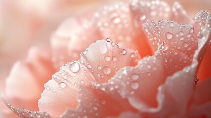 Pink rose with dew drops and soft petals, capturing the beauty of nature and romance in a close-up bloom