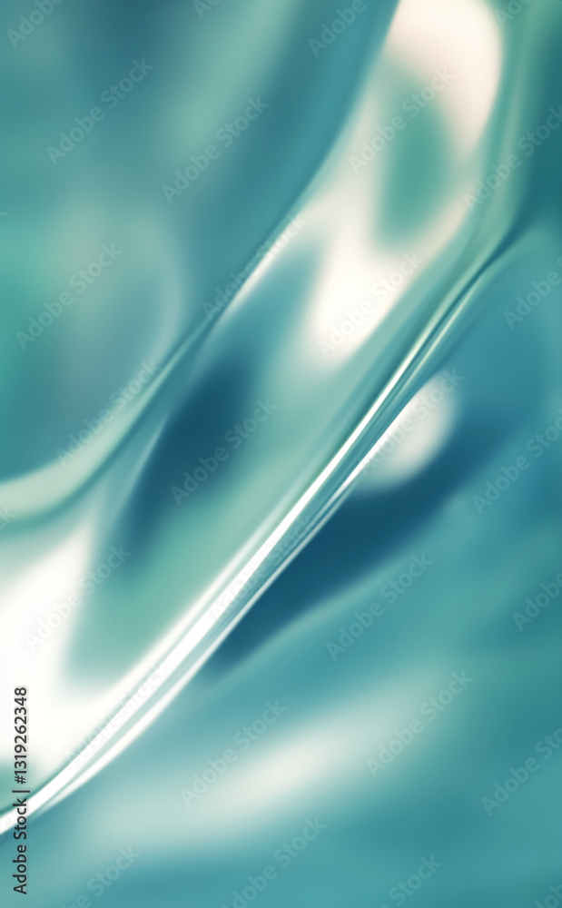Fototapete Abstract teal gradient background with smooth, flowing lines creating a calming and serene visual effect, suitable for website design or presentation