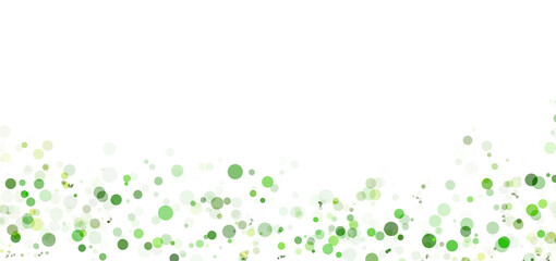 Abstract glitter green background bokeh glitter lights in round sparkle shapes or circles, sparkling celebration, bright bubble transparent light, gold sparkle. Shining dust, glowing confetti. Png © Nanotrillion