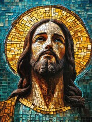 Close-up of Jesus Mosaic