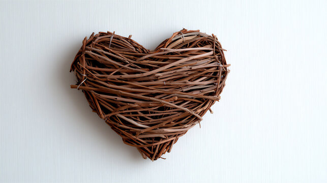  romantic heart-shaped twig garland