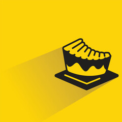 cake icon on shadow yellow background