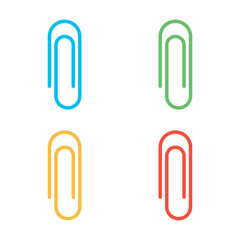 Paperclip vector icon, flat design pin symbol