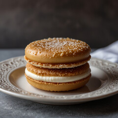 Delicious assorted macarons in vibrant pastel colors, elegantly arranged on a rustic wooden table with soft natural lighting, creating a perfect sweet treat for dessert lovers and café aesthetics