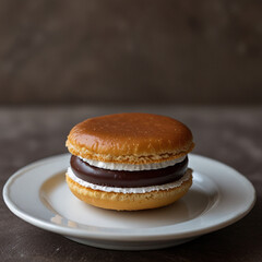 Delicious assorted macarons in vibrant pastel colors, elegantly arranged on a rustic wooden table with soft natural lighting, creating a perfect sweet treat for dessert lovers and café aesthetics