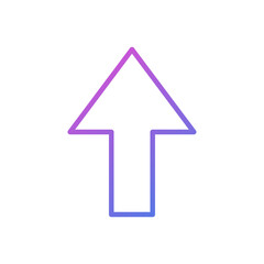 Upward arrow vector icon for website, flat design symbol.