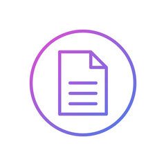 Vector icon of a piece of paper, flat design symbol